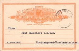 BRAZIL - BILHETE POSTAL 100 REIS 1931 RIO DE JANEIRO > HÜTTENGRUND/GERMANY /G4 - Entiers Postaux