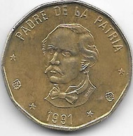 *dominican Republic 1 Peso 1991 Km 80.1    Xf+ - Dominikanische Rep.