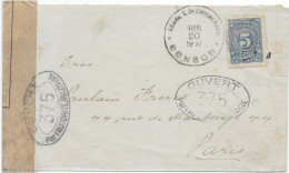 COLOMBIA - 1917 - ENVELOPPE De SONSON Avec CENSURE FRANCAISE 375 BLEUE => PARIS - Kolumbien