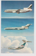 Vintage Rppc Delta Airlines Douglas Dc-9, Boeing 727 & Lockheed Tristar L-1011 Aircraft - 1919-1938: Entre Guerres