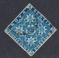 Nova Scotia 1851-60 Cancelled, Deep Blue, Sc# 3, SG 2 - Gebruikt