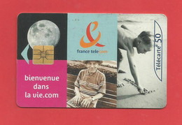 TELECARTE 50  U TIRAGE 1000 000 EX. France Télécom Bienvenue Dans La Vie.com ---- X 2 Scan - Telecom Operators