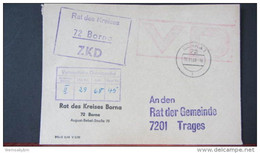 ZKD-Kasten: Fern-Brief Als VD 20.11.68, Rs. Eingangsst. Als Postst.Stpl. Mit Handschr. Datumsverm. Von Borna Nach Trages - Zentraler Kurierdienst