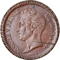 Monnaie, Monaco, Honore V, Decime, 1838, Monaco, TB+, Cuivre, Gadoury:MC105 - 1819-1922 Onorato V, Carlo III, Alberto I