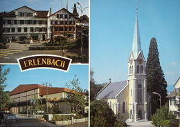 ERLENBACH Dorfkern Sporthalle Kirche Spez. Stemepel Bahn SBB - Dorf