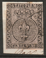 Italy Parma 1852 Sc 3 Sa 3 Used On Piece - Parme