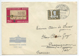 Switzerland 1960 Cover Hergiswil, Nidwalden To Draguignan France, Scott B297 Owl Single - Lettres & Documents