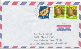 New Zealand Air Mail Cover Sent To USA - Poste Aérienne