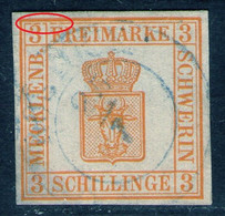 ROSTOCK 25/7 Auf 3 Shilling Gelborange - Schwerin Nr. 2 B Mit Abart - Pracht - Mecklenburg-Schwerin