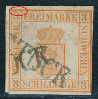 Langstempel ROSTOCK Auf 3 Shilling Gelborange - Schwerin Nr. 2 A Mit Abart - Pracht - Mecklenburg-Schwerin