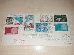 Old Cover From France To Czechoslovakia, 1970, Recommended, Recommandee, Stamps, Stamp Paris - Sonstige & Ohne Zuordnung