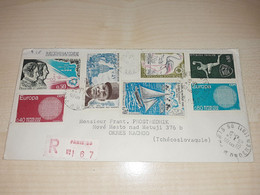 Old Cover From France To Czechoslovakia, 1970, Recommended, Recommandee, Stamps, Stamp Paris - Andere & Zonder Classificatie