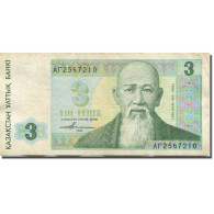 Billet, Kazakhstan, 3 Tenge, 1993-1998, KM:8a, TB+ - Kasachstan