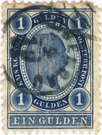 AUTRICHE / AUSTRIA - 1890 1 Gulden BLUE Mi.61 Oblitéré / Used "LOBENDAU" Thimble - Gebraucht