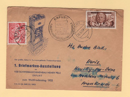 Allemagne - Erfurt - Destination France - 1955 - Brieven En Documenten