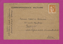 CARTE EN FRANCHISE MILITAIRE  DE L'HOPITAL ST JACQUES DE BESANCON - 2. Weltkrieg 1939-1945