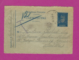 CARTE EN FRANCHISE MILITAIRE JOFFRE  + TAXE POUR LA SUISSE - 1. Weltkrieg 1914-1918