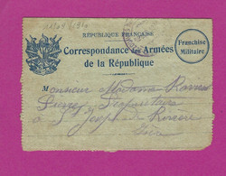 CARTE EN FRANCHISE MILITAIRE DE SATTONAY POUR SAINT JACQUES DE RIVIERE JURA - Guerre De 1914-18