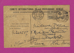 CARTE EN FRANCHISE MILITAIRE COMITE INTERNATIONAL DE LA CROIX ROUGE GENEVE - Guerra De 1914-18