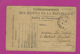 CARTE EN FRANCHISE MILITAIRE - WW I