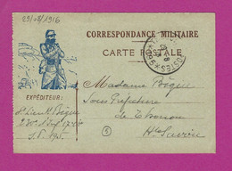 CARTE EN FRANCHISE MILITAIRE TRESOR ET POSTES 195 POUR THONON LES BAINS - 1. Weltkrieg 1914-1918