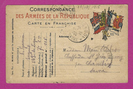 CARTE EN FRANCHISE MILITAIRE TRESOR ET POSTE 102 POUR SAINT JEAN D'ARVEY CHAMBERY - Guerre De 1914-18