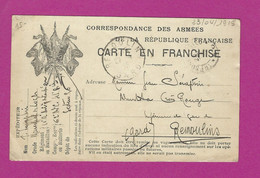 CARTE EN FRANCHISE MILITAIRE TRESOR ET POSTE POUR REMOULINS - Guerra De 1914-18