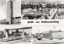 DC5092 - Ansichtskarte Neubrandenburg Haus Der Kultur Und Bildung Hochhaus Stadtpanorama Karl Marx Platz Wasserspiele - Neubrandenburg