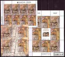 BULGARIA - 2020 - Europa CEPT - 4 Color Prints Missing Value - 2 Bl + M/S + Booklet - Ungebraucht