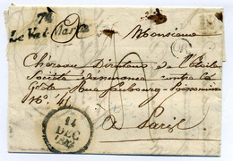 Cursive 74 Le Val Martin + Cachet OR + Taxe 1 Décime / Dept Seine Inférieure / 1842 - 1801-1848: Précurseurs XIX