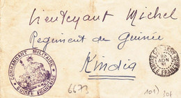 Lettre Franchise Militaire Guinée Conakry 1941 Commandant Militaire - Storia Postale