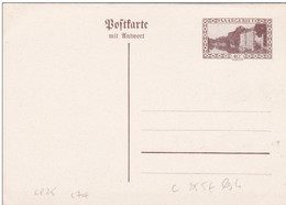 Entier Mit Untwort Avec Carte Reponse SAARGEBIET Non Circulée 40ct - Postal Stationery