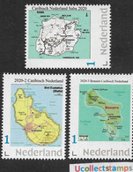 Nederland 2020 Caribisch Nederland  Landkaarten   Maps  Carte   Set   Postfris/mnh/sans Charniere - Unclassified