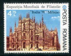 ROMANIA 1976 ITALIA '76 Stamp Exhibition MNH / **.  Michel 3381 - Nuovi