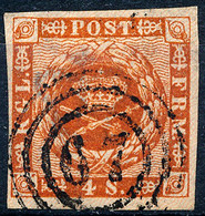 Stamp Denmark 1854 4s Used Lot12 - Usado