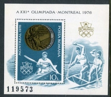 ROMANIA 1976 Olympic Medal Winners Block MNH  / **.  Michel Block 137 - Unused Stamps