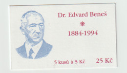 (W019)  Booklet -  Czech Republic   1994 MNH   President Dr.Eduard Beneš MNH - Unused Stamps
