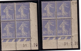 40c Semeuse Yvert 237, Paire M+N Du 31-7-29, ** - ....-1929