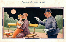 Illustration Reg Maurice - Défendu De Faire ça Ici - Amoureux Et Agent De Police - Edition E. Séphériadès - Maurice
