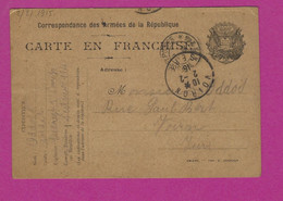 CARTE EN FRANCHISE MILITAIRE TRESOR ET POSTES 114 POUR VOIRON - 1. Weltkrieg 1914-1918