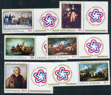 ROMANIA 1976 Bicentenary Of American Independence With Labels MNH  / **.  Michel 3320-25 Zf - Neufs