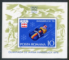 ROMANIA 1976 Winter Olympics, Innsbruck Block  MNH  / **.  Michel Block 128 - Hojas Bloque