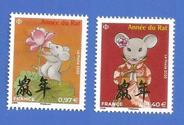 FRANCE 5376 + 5378 NEUFS ** NOUVEL AN CHINOIS - ANNÉE DU RAT - Unused Stamps