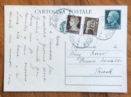 VISINADA * POLA * 2/7/1940  Annullo SU CARTOLINA POSTALE 15 C.+10+5 C. Per TRIESTE - Dalmazia