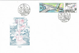 38209. Carta F.D.C. GABCIKOVO (Eslovaquia) Slovensko 1993. Turismo Poblacion, Caza, Pesca, Puerto - FDC