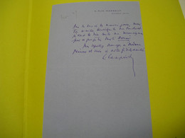 LETTRE AUTOGRAPHE SIGNEE DE CESAR CAMPINCHI 1927 AVOCAT MINISTRE MARINE DEPUTE CORSE ETUDIANTS PARIS - Handtekening