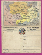 CARTE EN FRANCHISE MILITAIRE DOUBLE AVEC CARTE GEOGRAPHIQUE - 1. Weltkrieg 1914-1918