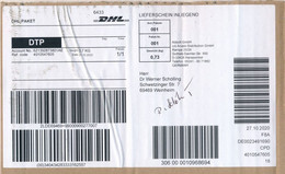 BRD / Bund Harsewinkel DHL Paket - Schein 2020 Abbott GmbH Pharmazie Gottlieb-Daimler-Str. - Lettres & Documents