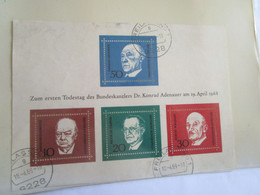 Document Philatelique Dr Konrad Adenauer Am 19 Avril 1968 - Andere & Zonder Classificatie