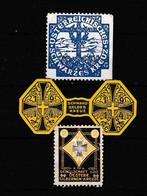 Oesterreichisches Schwarzes Kreuz, Schwarz-Gelbes Kreuz Und Silbernen Kreuz, 3 Vignetten - Otros & Sin Clasificación